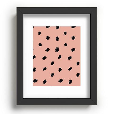 Morgan Kendall pink and black scribbles Recessed Framing Rectangle