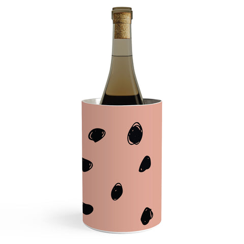 Morgan Kendall pink and black scribbles Wine Chiller