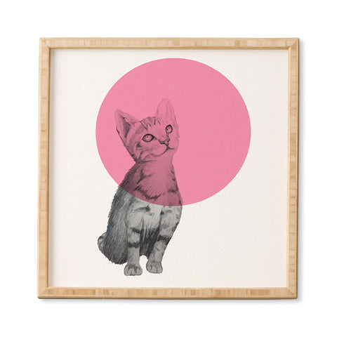 Morgan Kendall pink cat Framed Wall Art