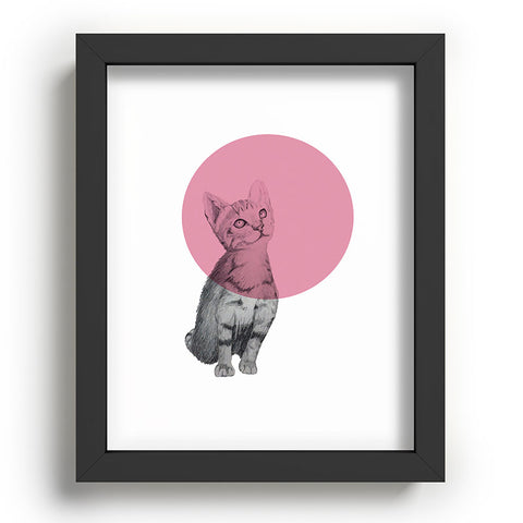 Morgan Kendall pink cat Recessed Framing Rectangle