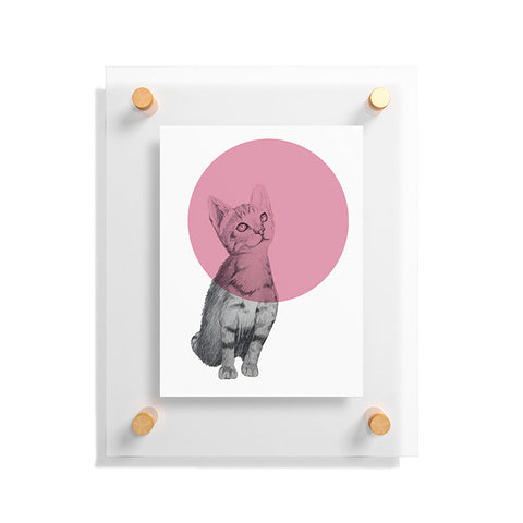 Morgan Kendall pink cat Floating Acrylic Print