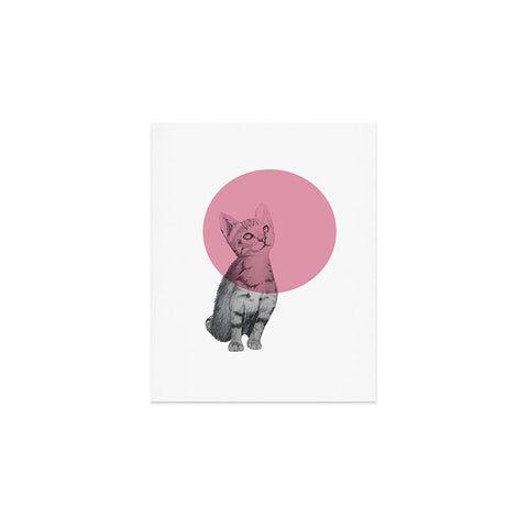 Morgan Kendall pink cat Art Print
