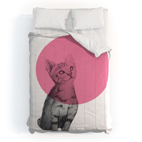 Morgan Kendall pink cat Comforter