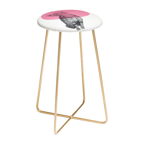 Morgan Kendall pink cat Counter Stool