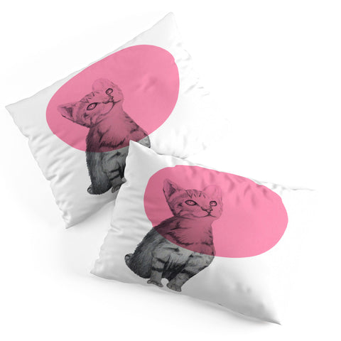 Morgan Kendall pink cat Pillow Shams