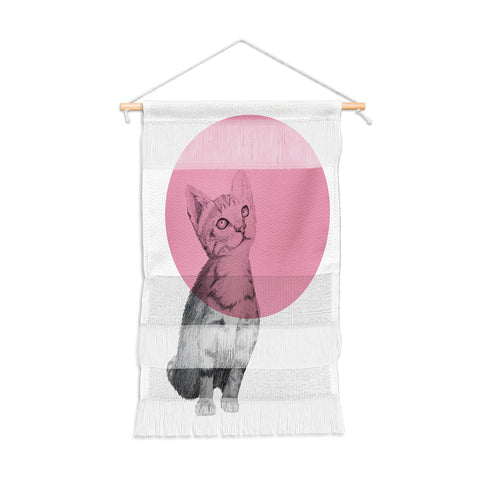 Morgan Kendall pink cat Wall Hanging Portrait