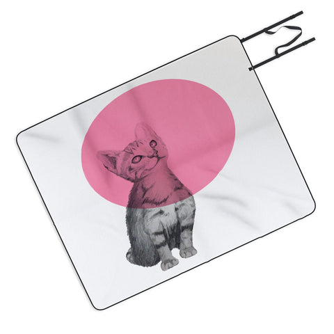 Morgan Kendall pink cat Picnic Blanket