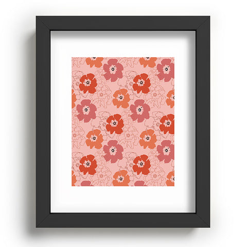 Morgan Kendall pink flower power Recessed Framing Rectangle