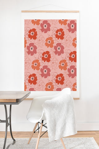Morgan Kendall pink flower power Art Print And Hanger
