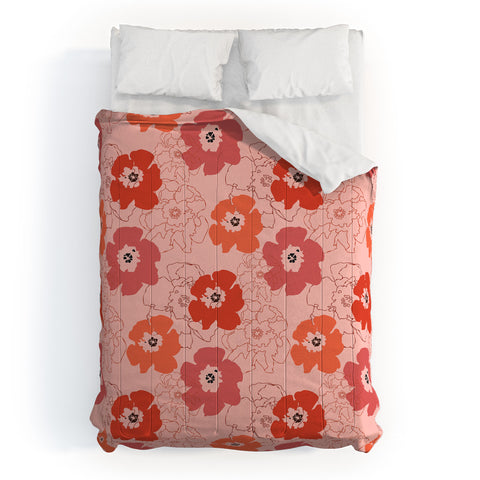 Morgan Kendall pink flower power Comforter