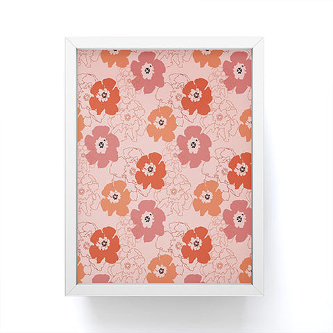 Morgan Kendall pink flower power Framed Mini Art Print