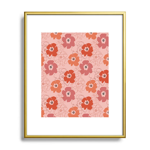 Morgan Kendall pink flower power Metal Framed Art Print