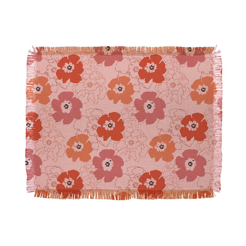 Morgan Kendall pink flower power Throw Blanket