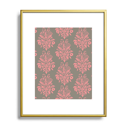 Morgan Kendall pink lace Metal Framed Art Print