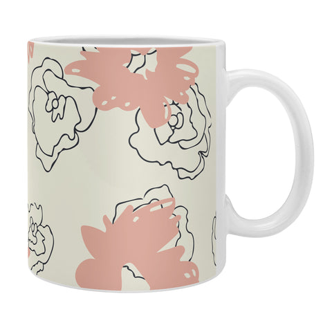 Morgan Kendall pink painted flowers Coffee Mug