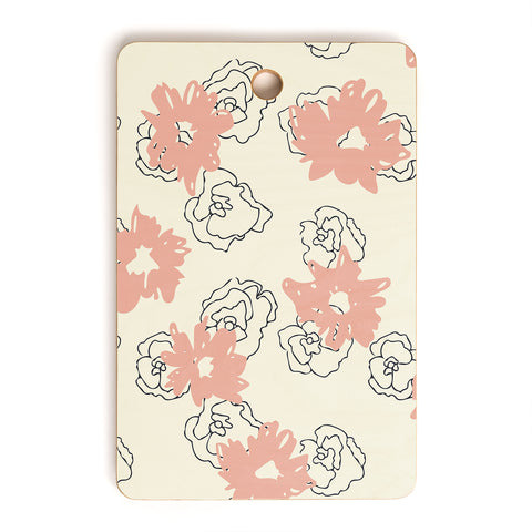 Morgan Kendall pink painted flowers Cutting Board Rectangle