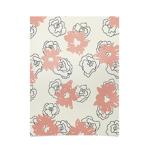 Morgan Kendall pink painted flowers Poster