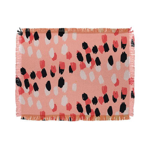 Morgan Kendall pink scribbles Throw Blanket