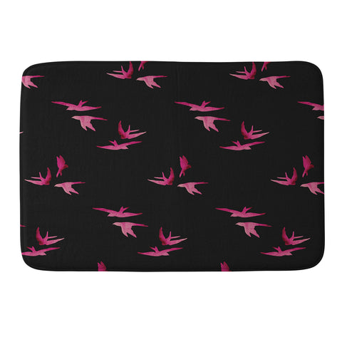Morgan Kendall pink sparrows Memory Foam Bath Mat
