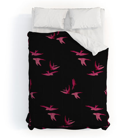 Morgan Kendall pink sparrows Comforter