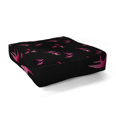 Morgan Kendall pink sparrows Floor Pillow Square