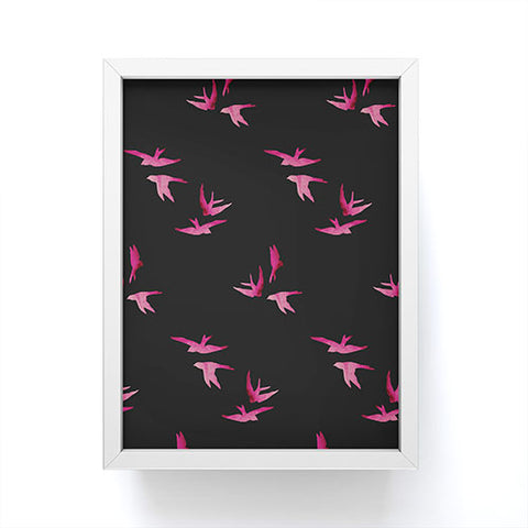 Morgan Kendall pink sparrows Framed Mini Art Print