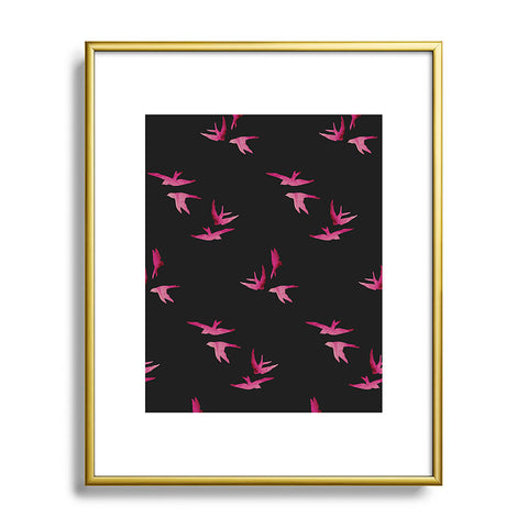 Morgan Kendall pink sparrows Metal Framed Art Print