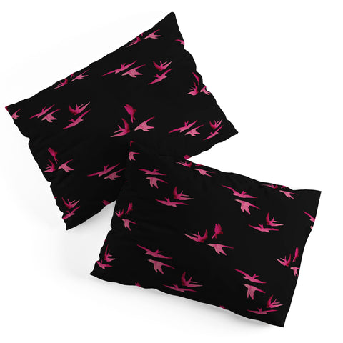 Morgan Kendall pink sparrows Pillow Shams