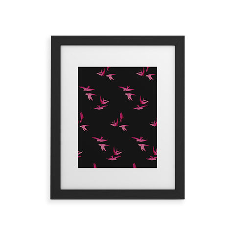 Morgan Kendall pink sparrows Framed Art Print