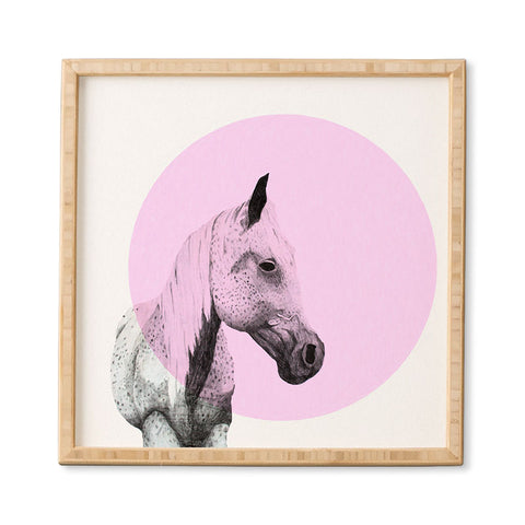 Morgan Kendall pink speckled horse Framed Wall Art
