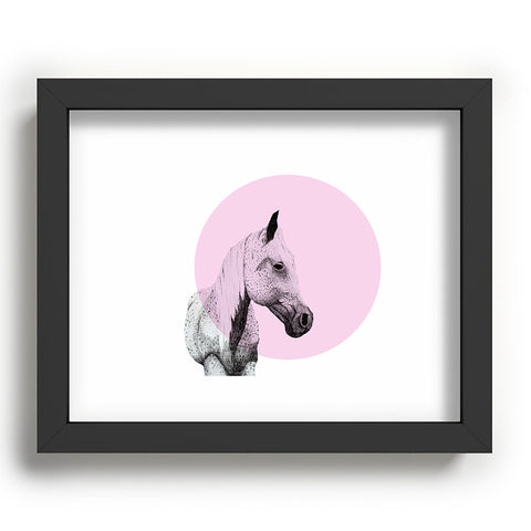 Morgan Kendall pink speckled horse Recessed Framing Rectangle