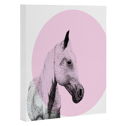 Morgan Kendall pink speckled horse Art Canvas