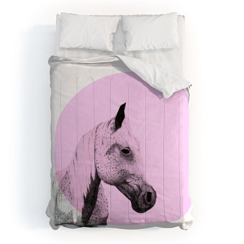 Morgan Kendall pink speckled horse Comforter