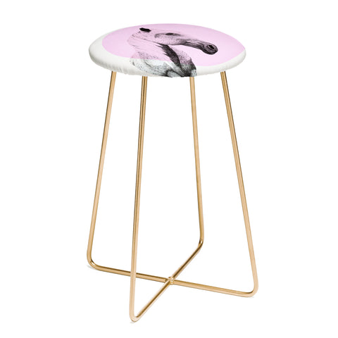 Morgan Kendall pink speckled horse Counter Stool