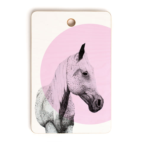 Morgan Kendall pink speckled horse Cutting Board Rectangle