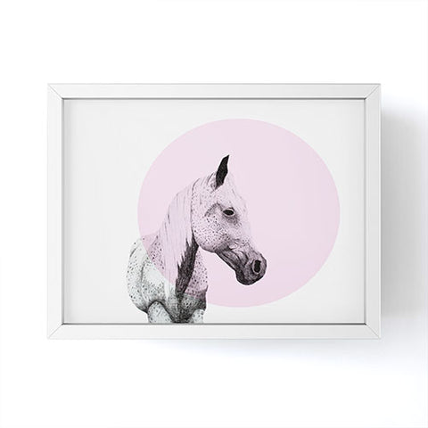 Morgan Kendall pink speckled horse Framed Mini Art Print