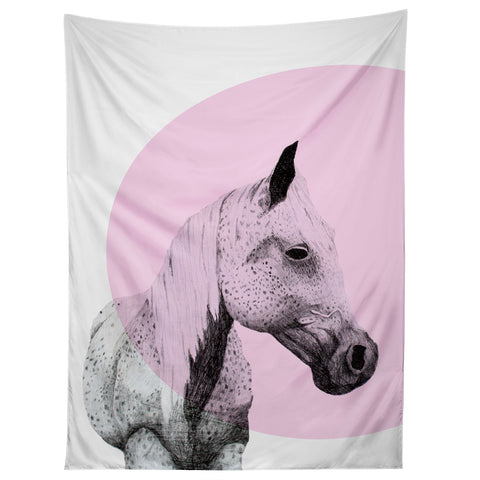 Morgan Kendall pink speckled horse Tapestry