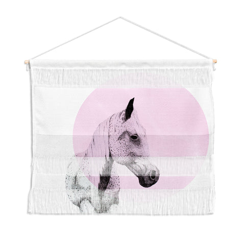 Morgan Kendall pink speckled horse Wall Hanging Landscape