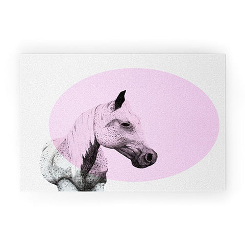 Morgan Kendall pink speckled horse Welcome Mat