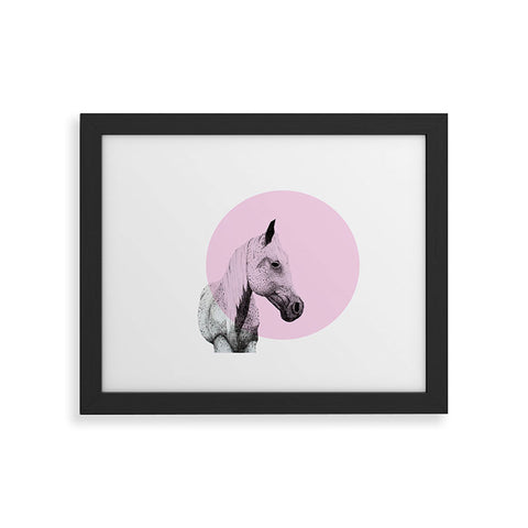 Morgan Kendall pink speckled horse Framed Art Print