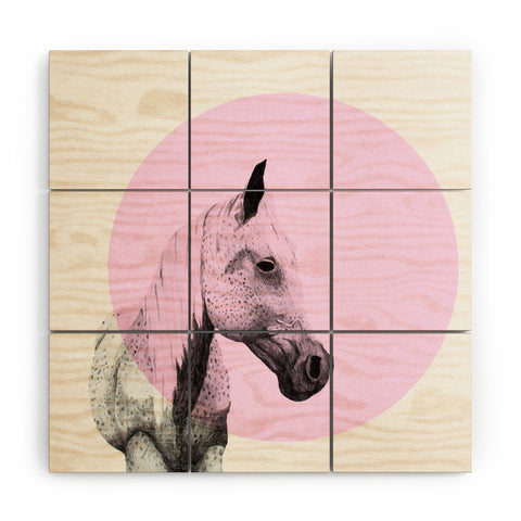 Morgan Kendall pink speckled horse Wood Wall Mural