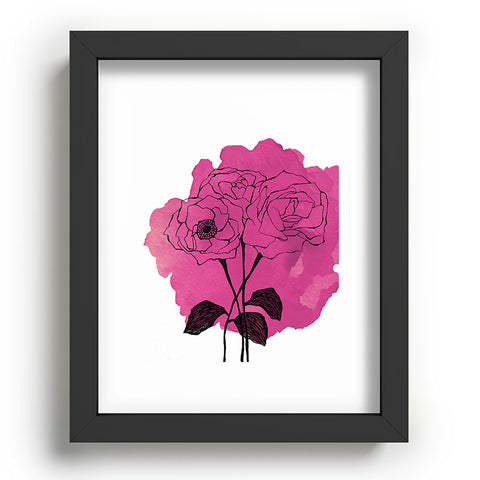Morgan Kendall pink spray roses Recessed Framing Rectangle