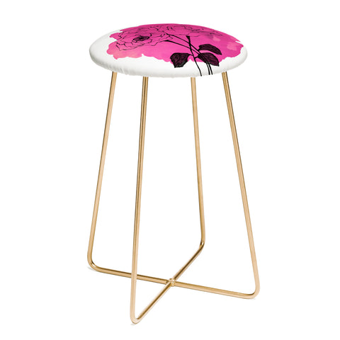 Morgan Kendall pink spray roses Counter Stool