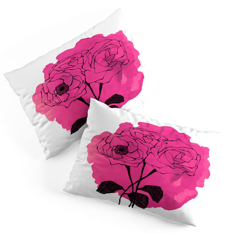 Morgan Kendall pink spray roses Pillow Shams