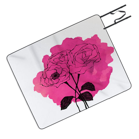 Morgan Kendall pink spray roses Picnic Blanket