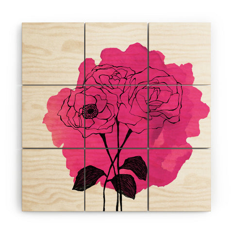 Morgan Kendall pink spray roses Wood Wall Mural
