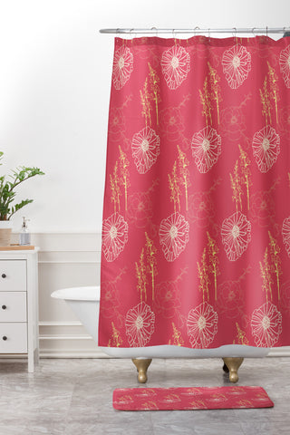 Morgan Kendall pink spring Shower Curtain And Mat