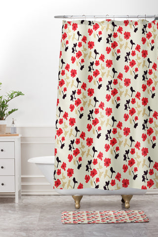 Morgan Kendall poppies will make them sleep Shower Curtain And Mat