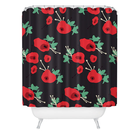 Morgan Kendall poppy field Shower Curtain