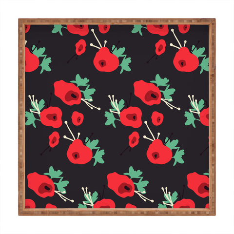 Morgan Kendall poppy field Square Tray